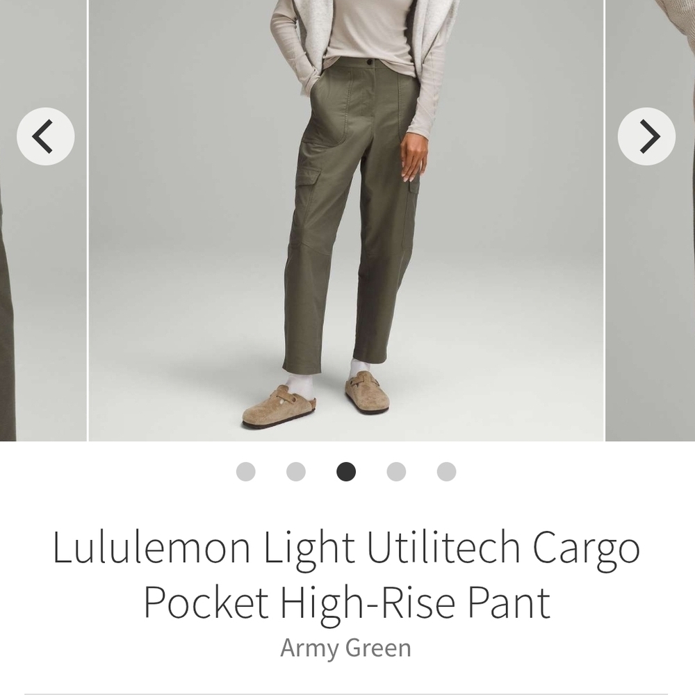 lululemon athletica Women's Olive Cargo Pants